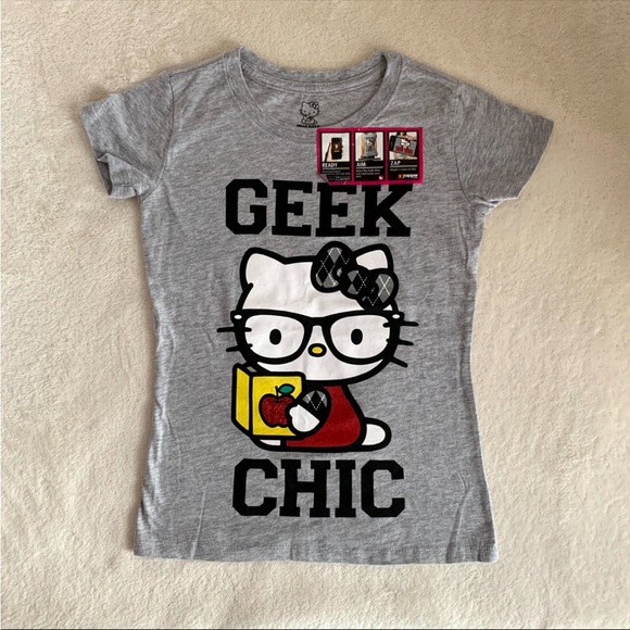  Hello Kitty Nerd Glasses Tee Shirt T-Shirt : Clothing, Shoes &  Jewelry